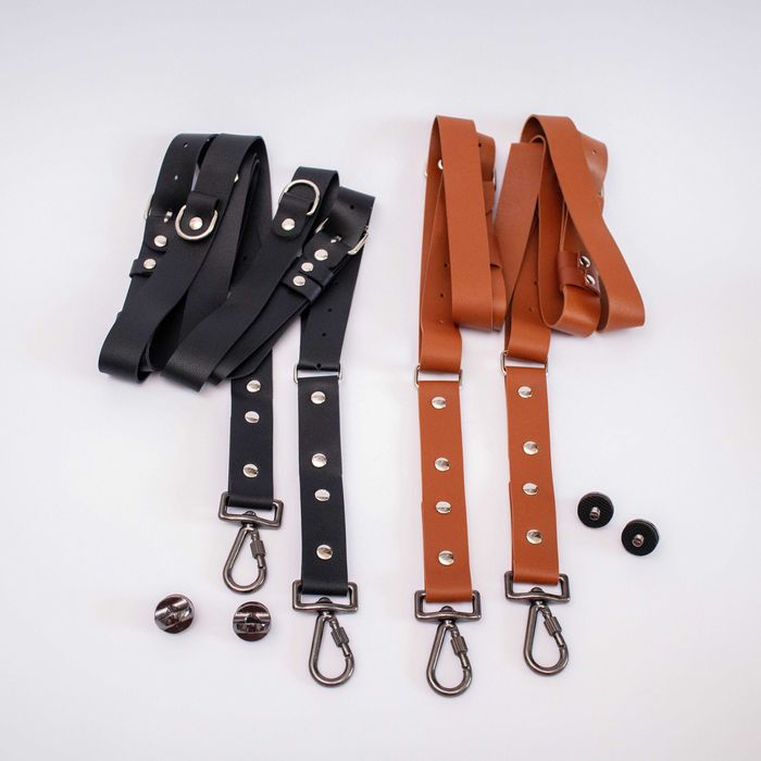 Кожен , двоен ремък за два фотоапарата