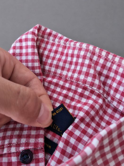 Cămașă Polo Ralph Lauren Carouri Roșu/Alb Mânecă Lungă Mărimea L