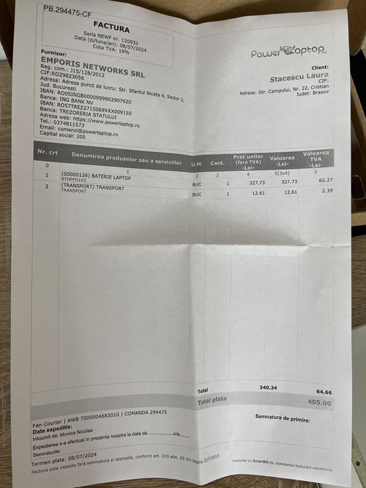 baterie TE03XL HP originala