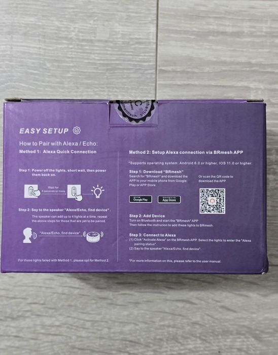 Spoturi LED inteligente DUSKTEC noi, RGB, control Alexa, set 4 bucăți