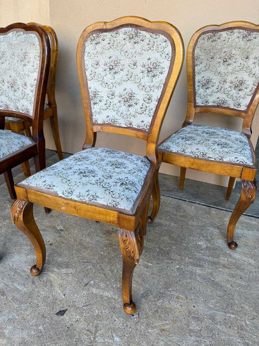 Set 4 Scaune Vintage Stil Florentin; Scaun cu sezut si spatar tapitat