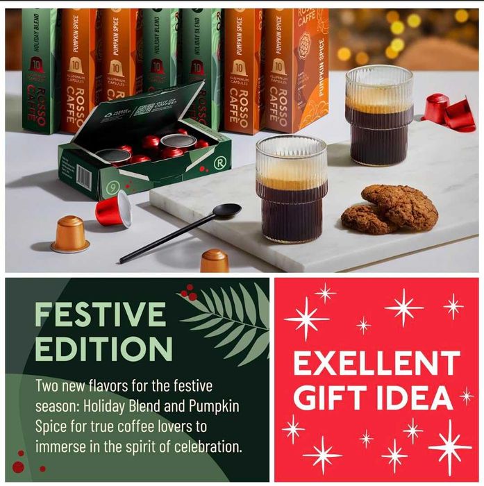 Кафе капсули 80бр Nespresso Неспресо ROSSO COFFEE специално издание