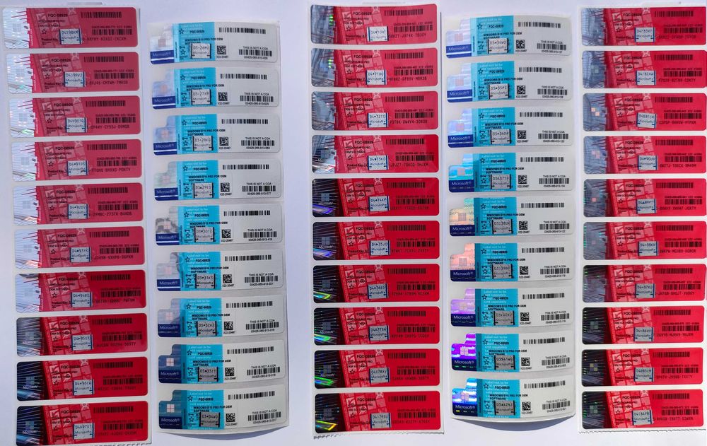 Windows 10 и 11 pro Наклейка ключ стикер активации Бессрочная лицензия
