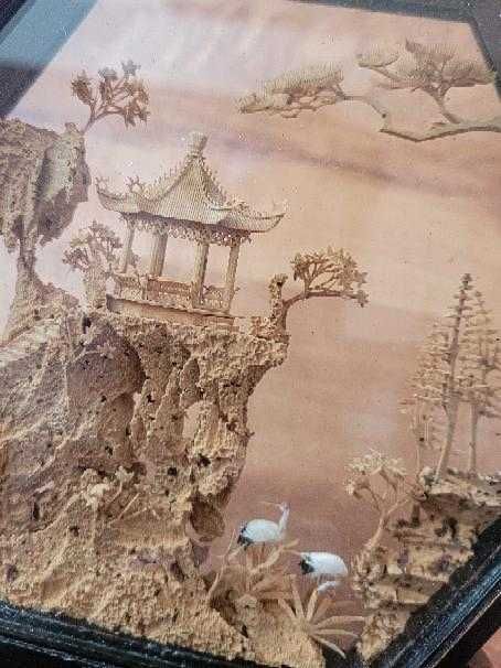 Винтидж азиатска декорация, корк