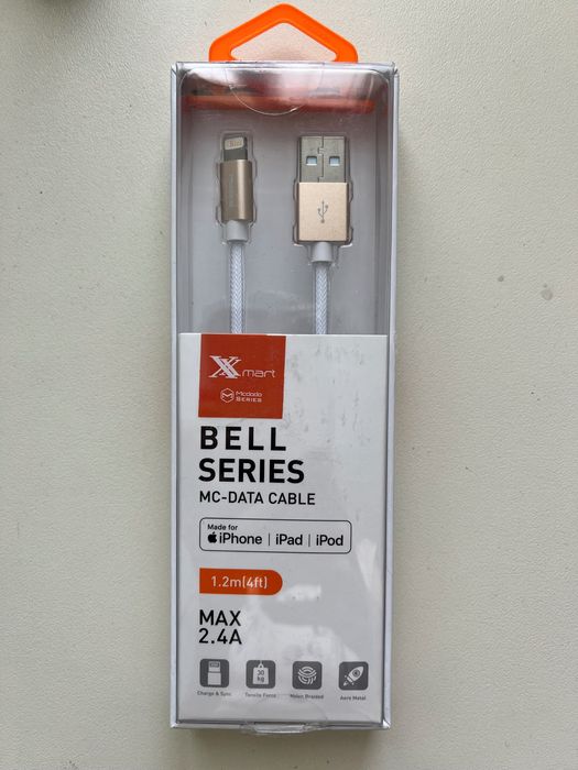 Нов кабел за IPhone 1.2m, цвят розово златно