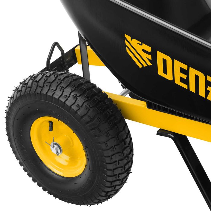 Тачка строительная, усиленная, объем 140л, 250кг, двухколесная, Denzel