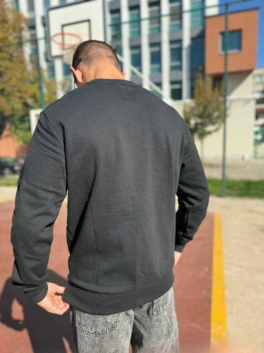 ПРОМОЦИЯ Мъжки Черен Суичър Stone Island Темен Пуловер Стоун Айлънд