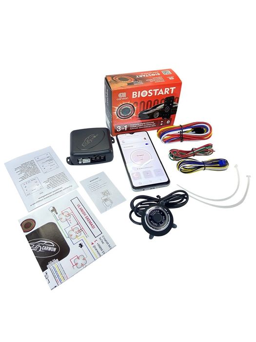 Старт стоп кнопка со сканером отпечатков пальцев Carwon Biostart