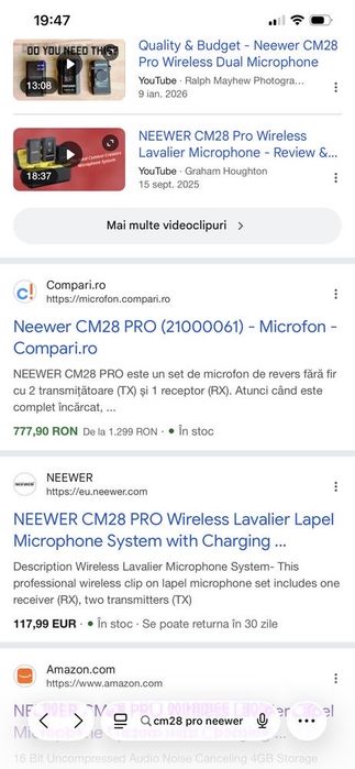 Kit lavaliere wireless neewer cm28 pro