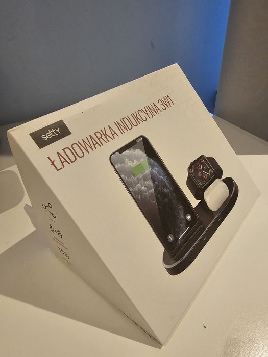 Incarcator wireless Setty 3 in 1 pentru telefon, casti, smart watch.