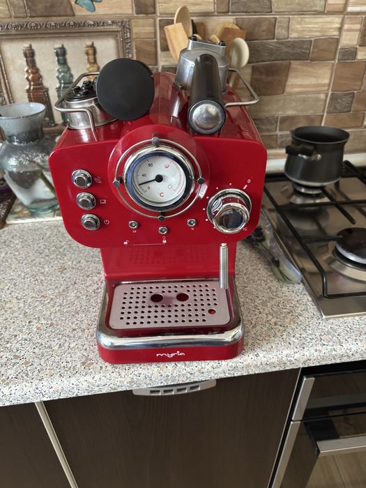 Espressor manual Myria MY-4052, 15 bar, 1100 W, culoare rosu