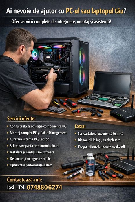 Servicii Profesionale PC & Laptop – Rapid, Eficient și Accesibil!
