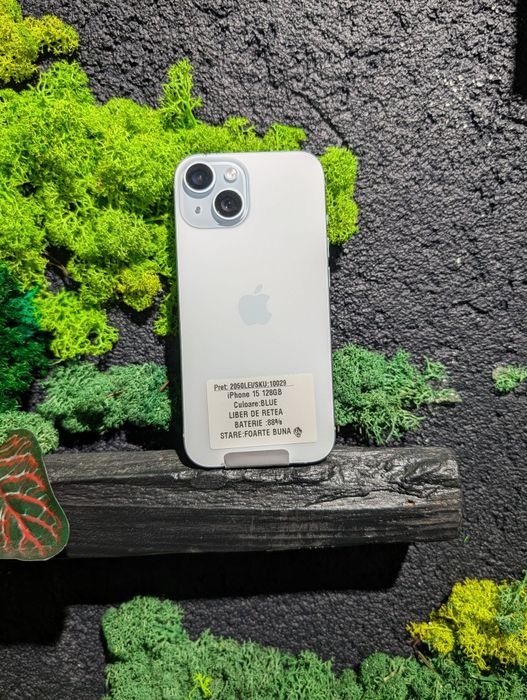 iPhone 15 128gb Blue Neverlocked Baterie 85%-90%/Fact+Garantie