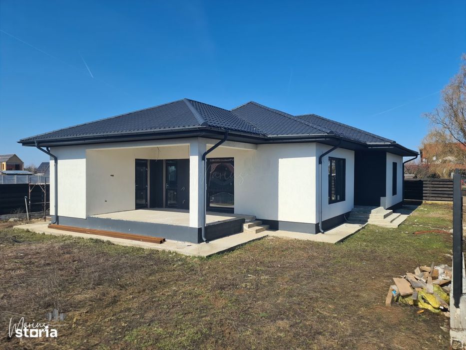 Casă parter nouă, 142 mp, teren 750 mp, exterior finalizat Ghermănești