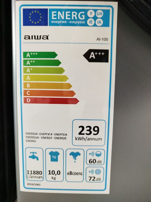 Стиральная машина Aiwa AI100 10kg Inverter 3 года гарантия
