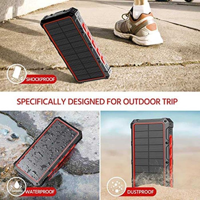 Мощна соларна батерия 38800mAh с безжично зарядно устройство Qi