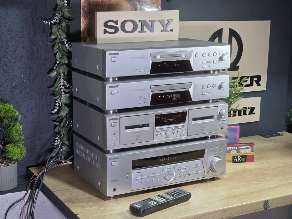 Linie audio SONY, amplificator, cd-player, dublu deck ,minidisc MD,