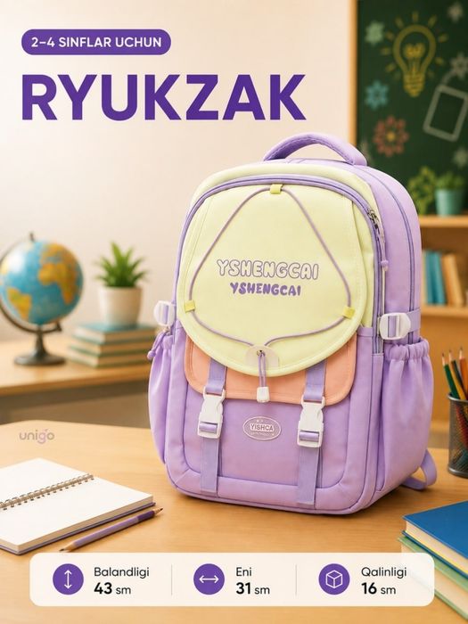 Maktab o'quvchilari uchun sumka, ryukzak