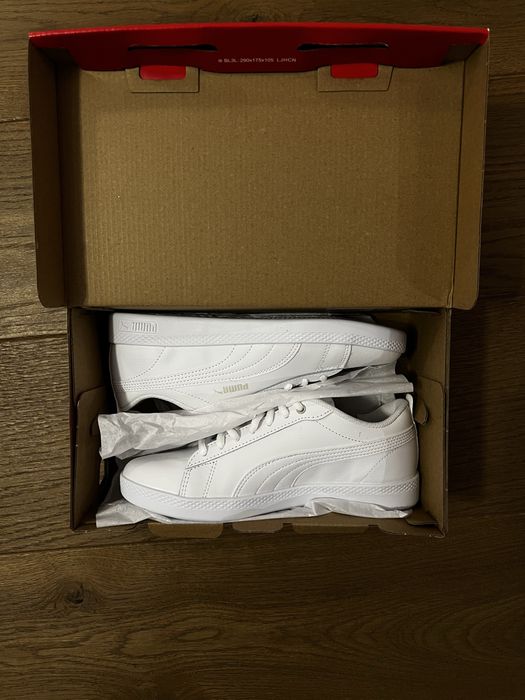 Sneakers Puma albi din piele