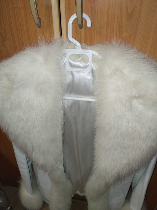Haină piele+blană naturală