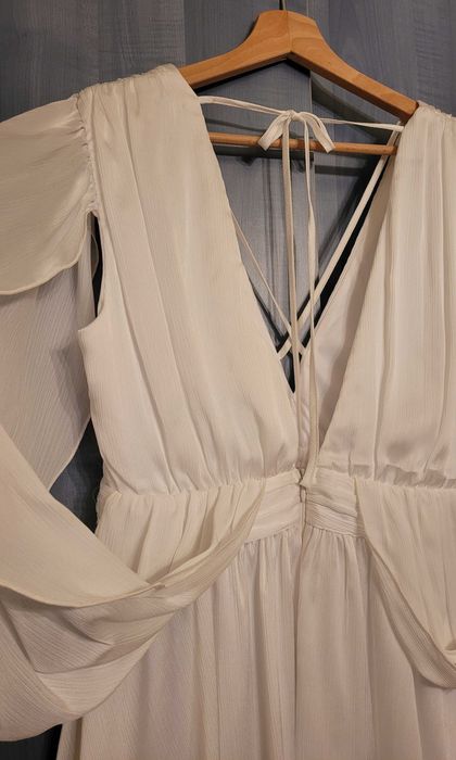 Rochie alba ocazie voal