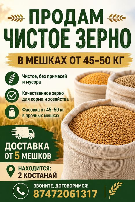 Продам чистое зерно