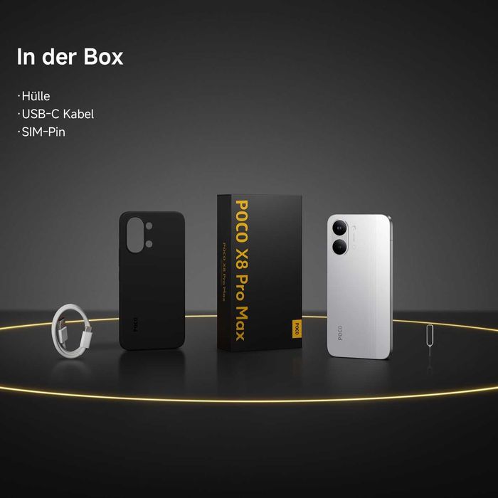 XIAOMI Poco X8 Pro Max, 5G 512GB 12GB RAM Dual-SIM, 50MP Light Fusion 600, Черен, Ново