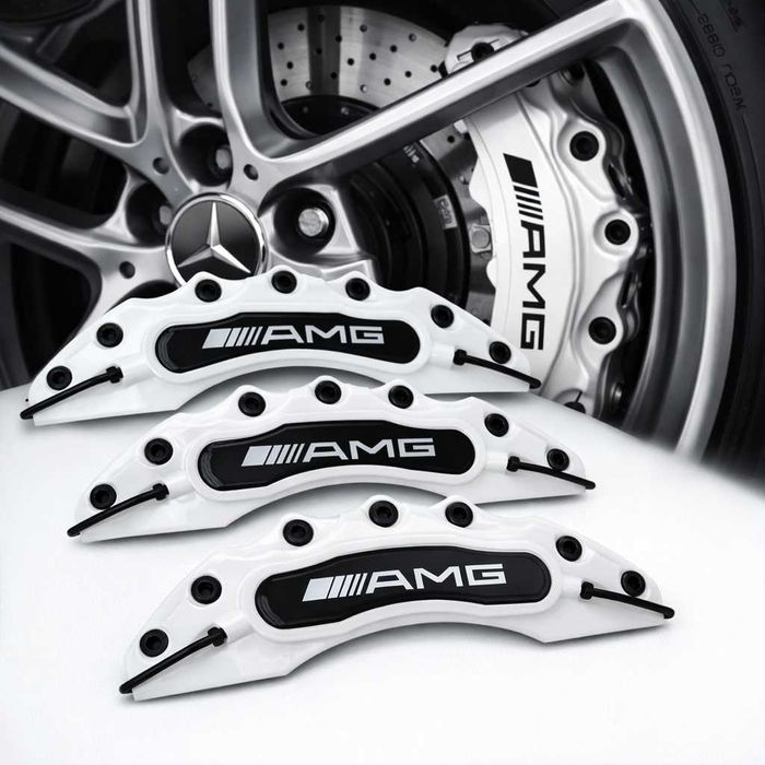 Капаци за спирачни апарати Мерцедес Mercedes AMG комплект 4 броя бели