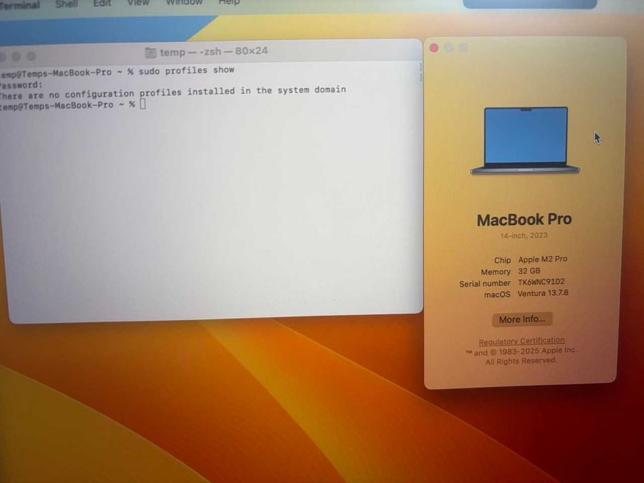 Apple Macbook 14" M2 Pro 32GB RAM 512GB SSD