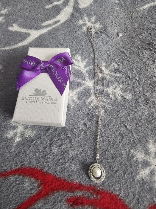 Lantisor de argint cu perla bijoux mania nou