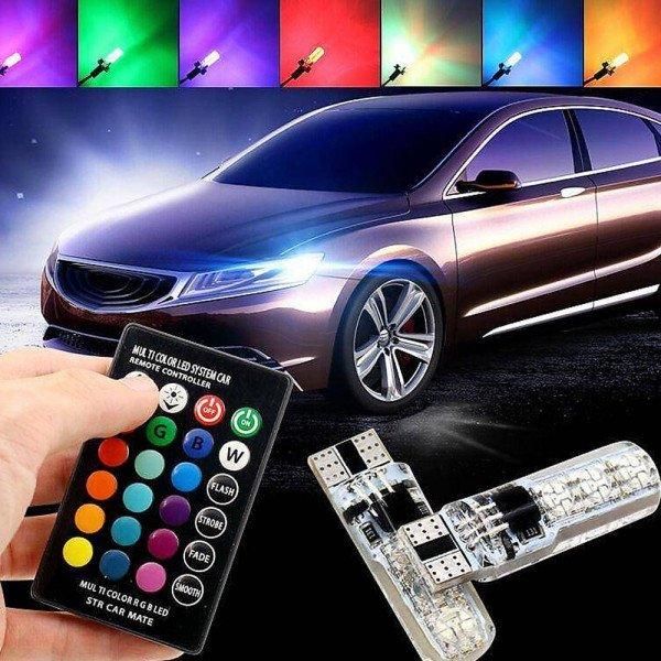 Лед 0323 крушки за габарит многоцветни с дистанционно T10 5W