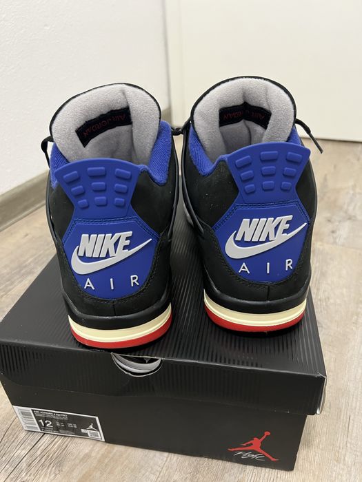 Air Jordan 4 retro black/fire red-deep royal blue noir/bleu royal