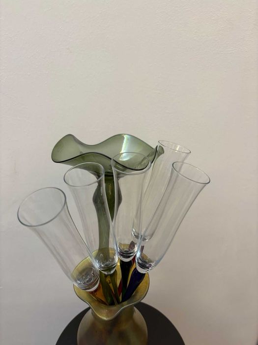 Set sase piese cristal de MURANO Italia bibelouri bibelou statueta ieftin