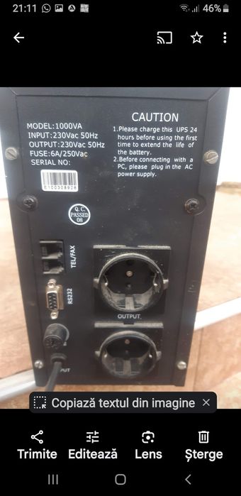 Aparat de calcat cu aburi si UPS -uri APC 500 si Braun Group