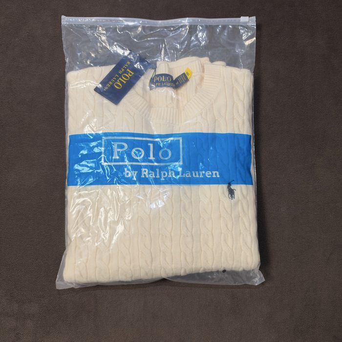 Pulover Polo Ralph Lauren Cable-Knit Alb / Cream - Nou cu Etichetă