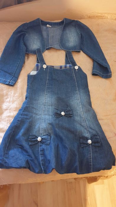 Дънков сукман(рокля)  с болеро за момиче около 5 г.