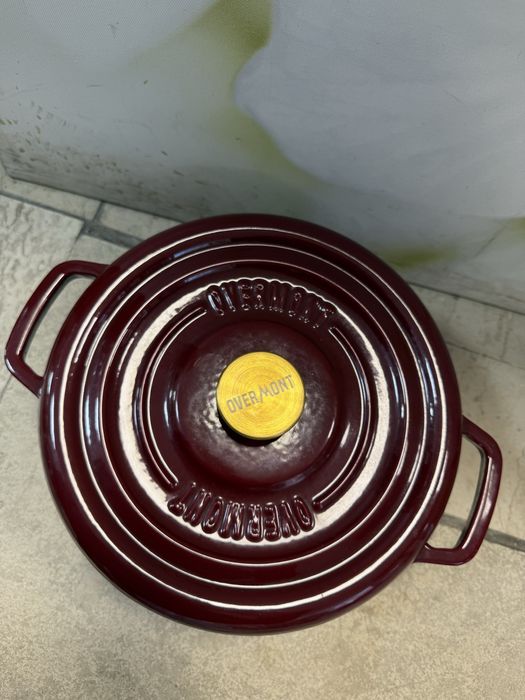 Чугунена холандска тенджера Overmont 5.5l емайлирана