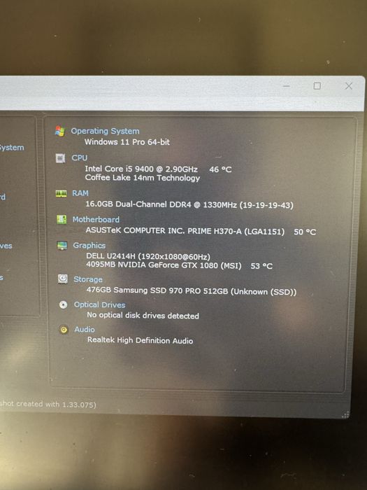 Gaming PC i5-9400 / GTX 1080 8GB / 16GB RAM / 512GB SSD + Razer клавиатура и мишка