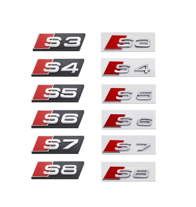 Set embleme fata/spate AUDI Sline Emblema grila / haion S3 S4 S5 S6 S7