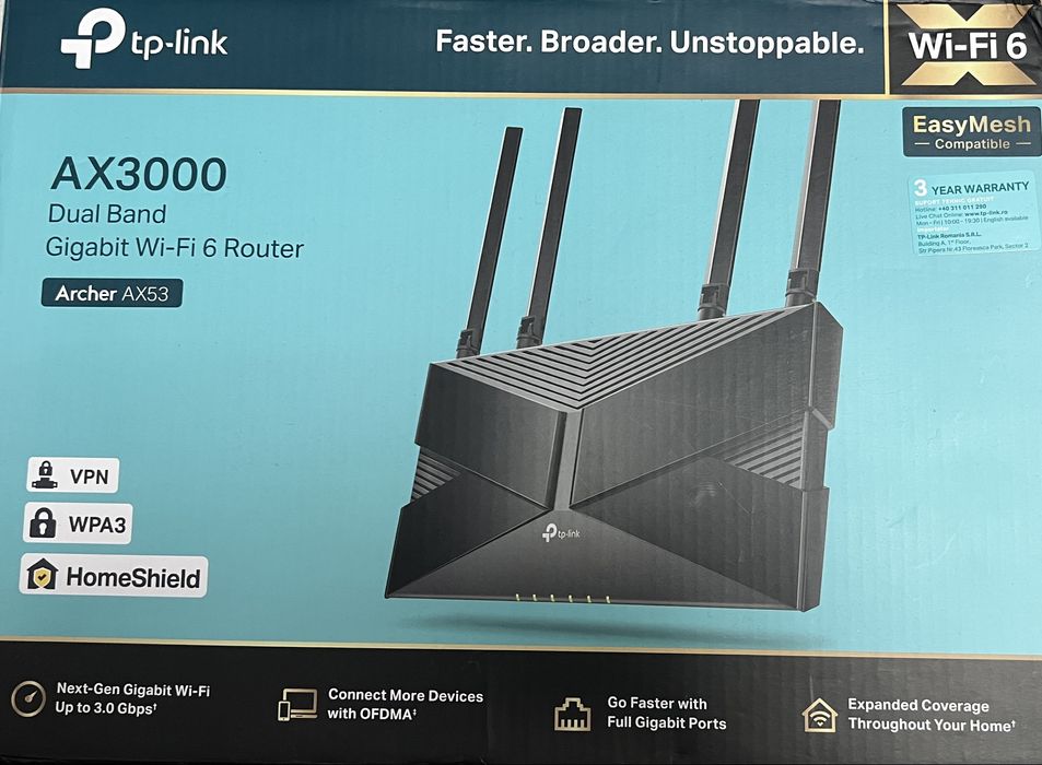 Router WiFi 6 TP-Link AX3000 NOU SIGILAT