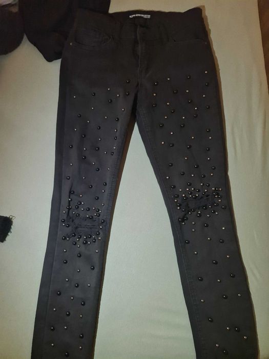 Дънки ,черни с перли