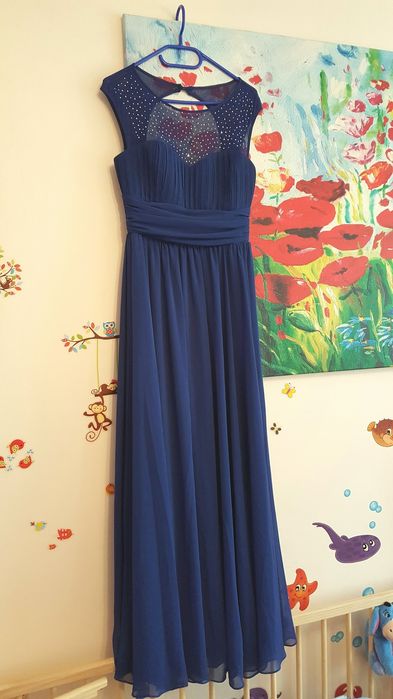 Rochie ocazie albastra, masura 40, potrivita pt o inaltime de ~ 1.65 m