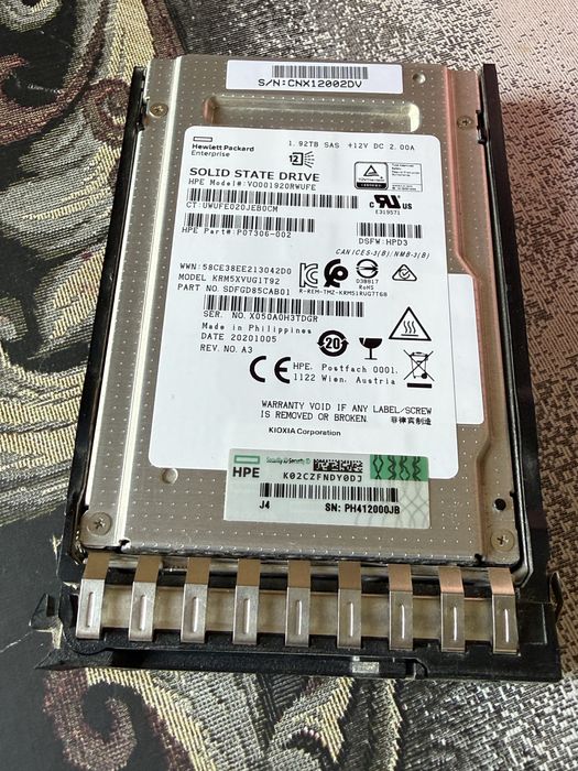 HPE 1.92TB SAS 12G Mixed Use SFF SSD