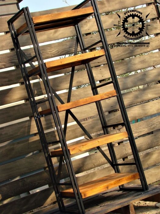 Rafturi in STIL INDUSTRIAL, blat lemn 10. ORICE DIMENSIUNE model 16