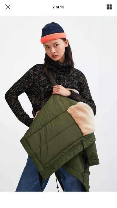 Parka oversize dama ZARA TRF kaki mar M - NOUA