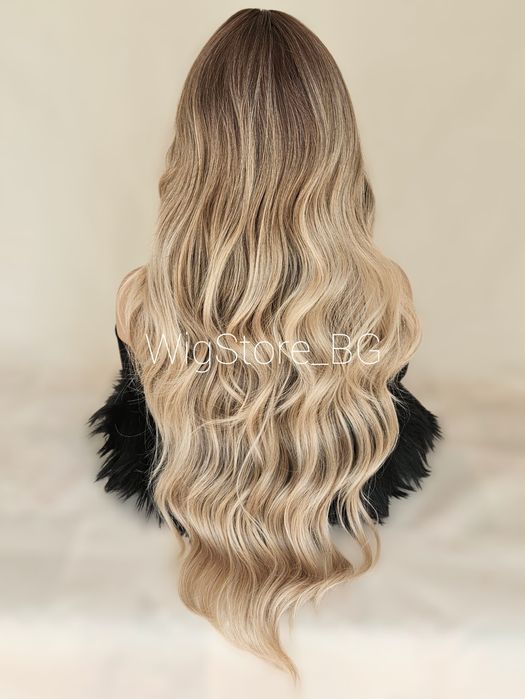 Lace front Руса къдрава перука 67см