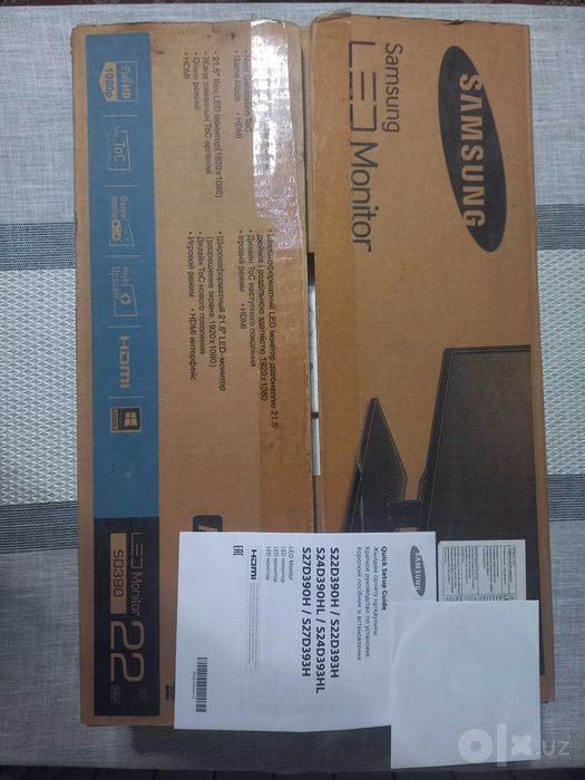 Монитор Samsung 22"(Full HD, HDMI) в идеале, полный комплект.
