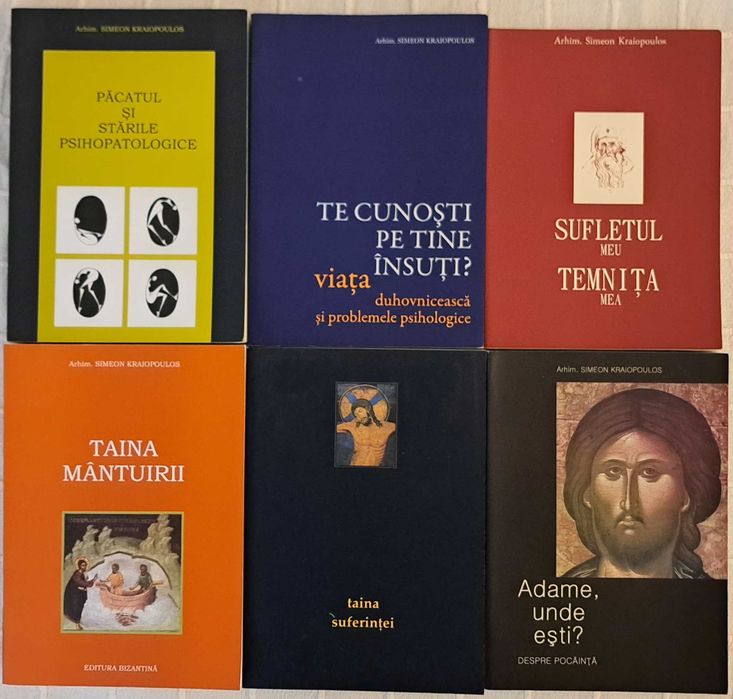 Lot 6 cărți Arhim. Simeon Kraiopoulos - Ed. Bizantină - carti ortodoxe, psihologie crestina