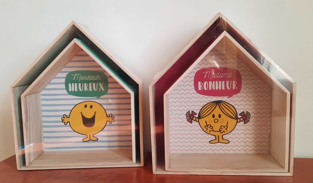 Polite Set 2 casute din lemn pentru fetita sau baiat