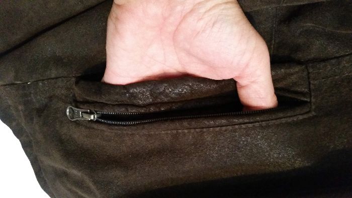 jacheta geaca piele maro C&A cu mesada super